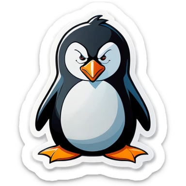 An angry penguin sticker