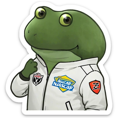 wearing a nascar jacket sticker