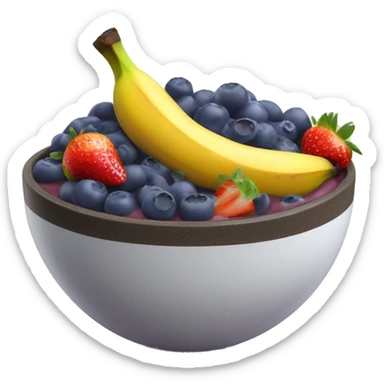 Açaí bowl with banana, blueberries, strawberries  sticker