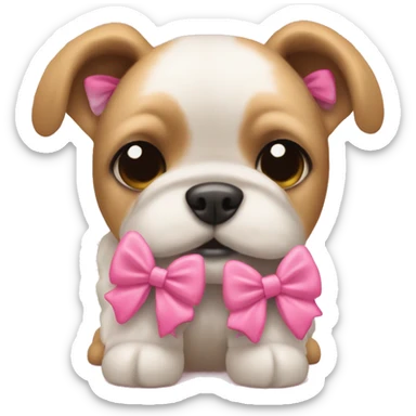 Ugg slippers with cute pink bows on a dog  sticker
