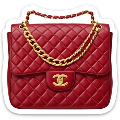 chanel dark red bag sticker