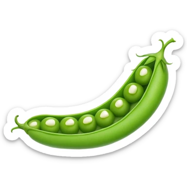 open snap pea pod showing peas inside sticker