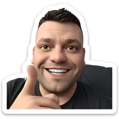 smiling boy in black shirt sticker