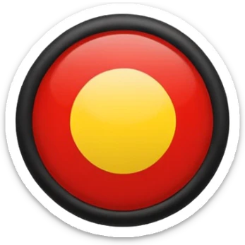 flag with red on the bottom and black on the top with a small yellow circle in the middle  sticker
