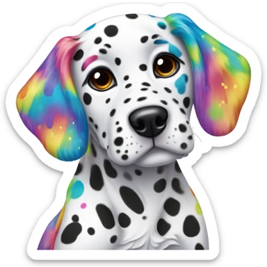 lisa frank rainbow dalmatian puppy sticker
