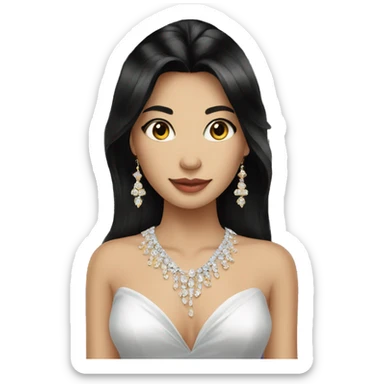 elegant jewelry on black-haired girl sticker