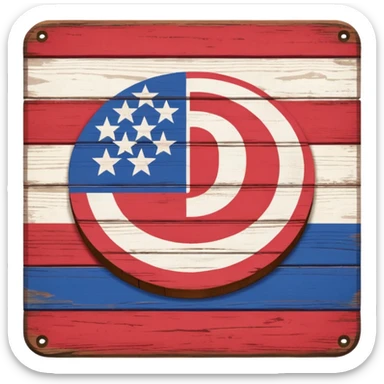 Red, White, and Blue Reigning Champion sign sticker