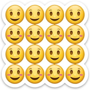 multiple smiling emojis in a 3x3 grid sticker