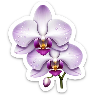 White orchid purple specs sticker