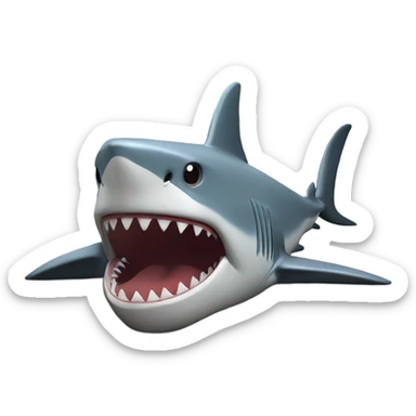 A shark biting a sidewalk curb sticker