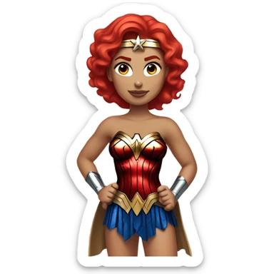 Wonder Woman with red hair sticker