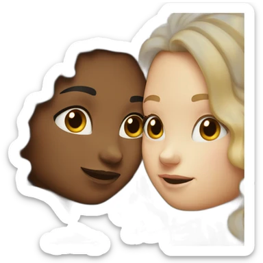 two white girls hugging each other sticker