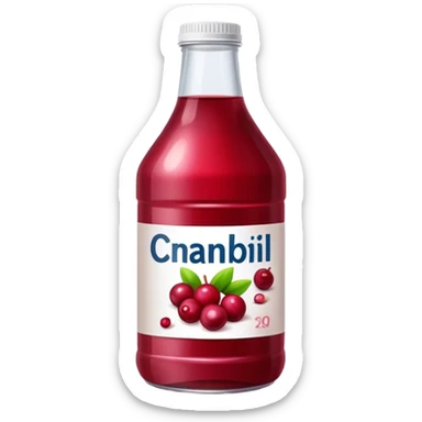 Bottle cranberry juice sticker
