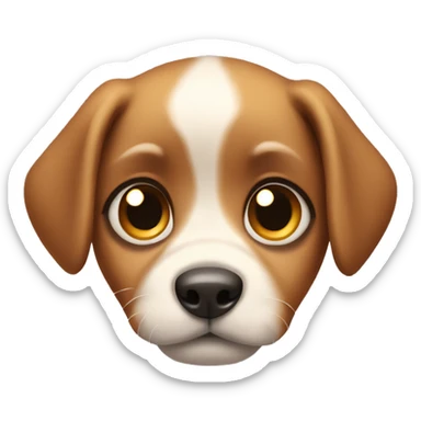 Puppy with big eyes full of tears sticker