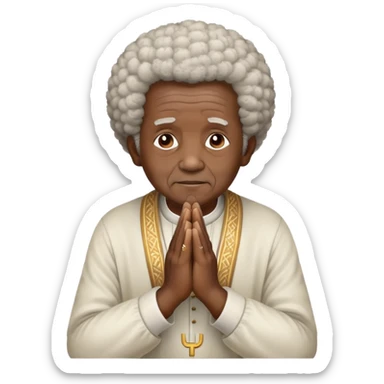 Old man, African with Afro praying hands sticker