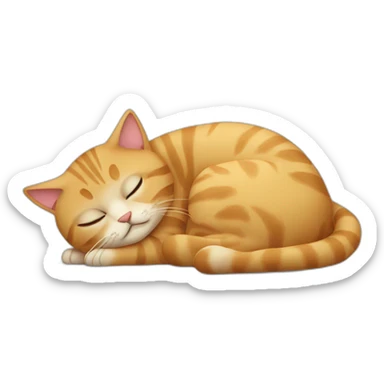 exhausted cat laying on it’s back sticker