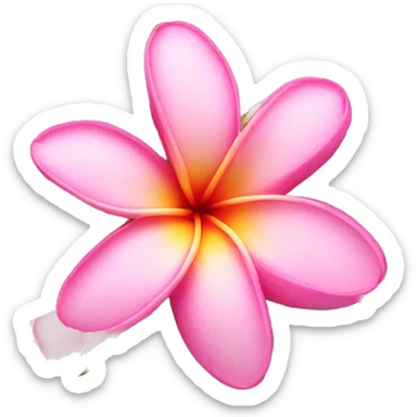 pink plumeria flower sticker