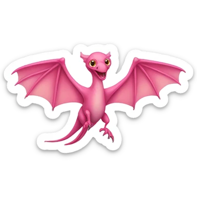 Pink pterodactyl sticker