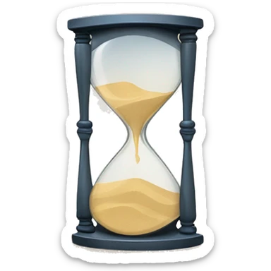 hourglass with broken glass and sand spilling out sticker