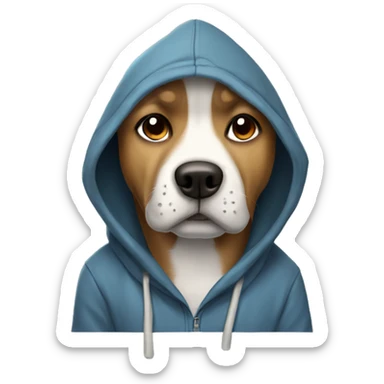 Chill dog wearing hoodie sticker