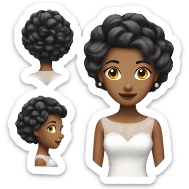 woman with wedding hairstyle sticker