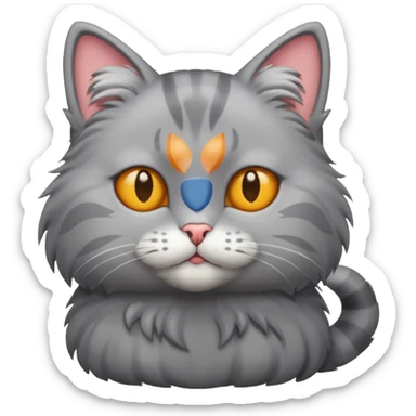Grey cat on holiday sticker