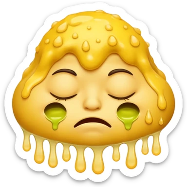 Ugly sleeping emoji with snot sticker