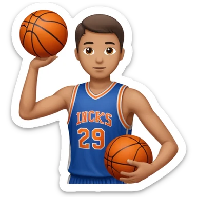 A man with a basketball, shooting it sticker