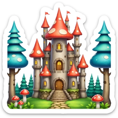 mushroom castle sticker