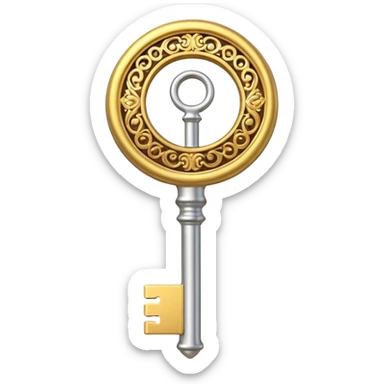 3D golden key sticker