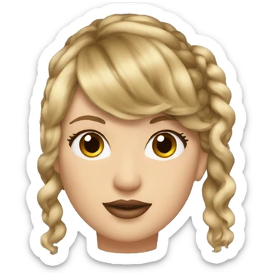 Taylor swift with hair in a high ponytail sticker