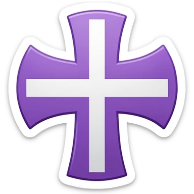 purple octagonal Swiss garbage sticker, bold white Swiss cross in center, official look, no text, no trash bag sticker