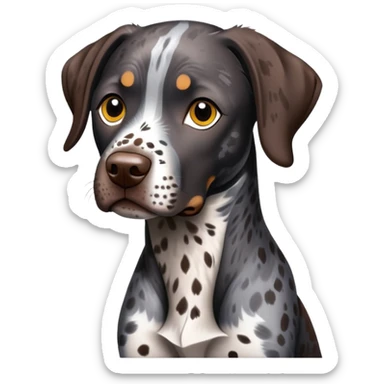 Black German short hair pointer and catahoula mix  sticker