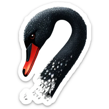 Black swan with jewels  sticker
