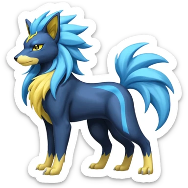 Suicune-Manectric-Luxray-Fakémon-fusion-animal-creature, full body  sticker