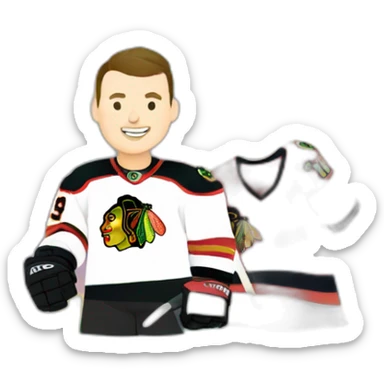 Jonathan Toews as rainbow with daffodils and roses sticker