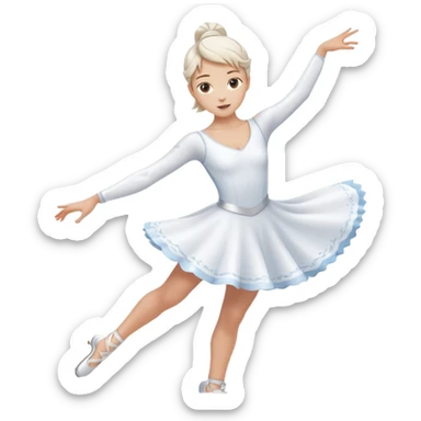 Ice skater twirling sticker