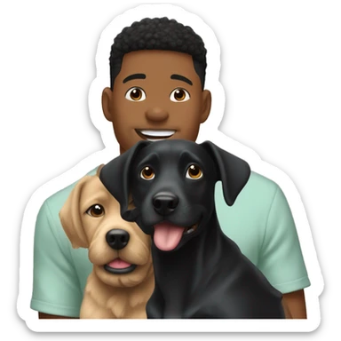 black dog named rosco kissing lightskin guy named trey in the bronx sticker