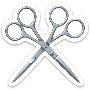 two scissors crossing each other sticker
