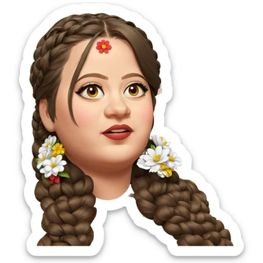 girl with braided flower hairstyle sticker