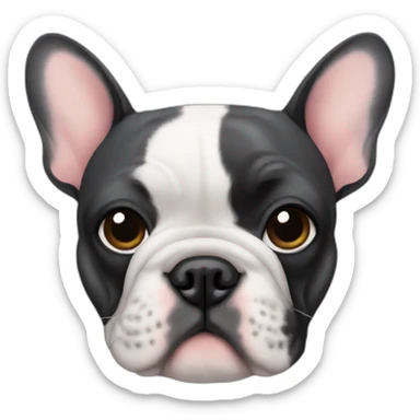 A French bulldog with an emo haircut sticker