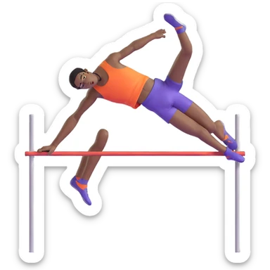 high jump athlete arched over the bar sticker