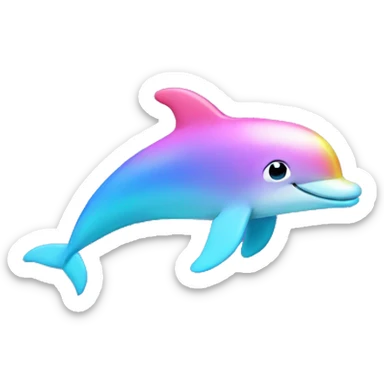 Rainbow dolphin  sticker