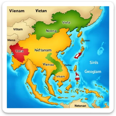 vietnam map sticker