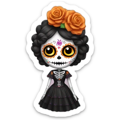 Woman dress as day of the dead sticker