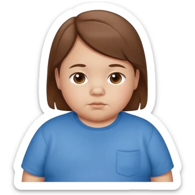 small fat child brown hair light skin men sticker