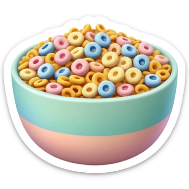 an aesthetic bowl of pastel cereals sticker