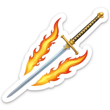 a sword blade on fire emoji sticker