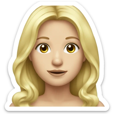 Blonde thick long hair pale green eyes female sticker
