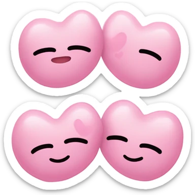 little light pink bows smiley with heart blush sticker